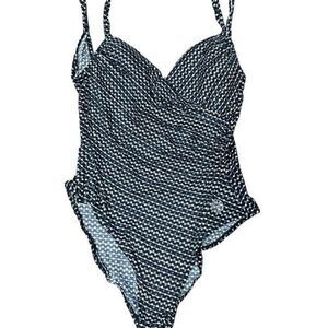 Feraud Paris One Piece Swimsuit Size Small Black and White Print